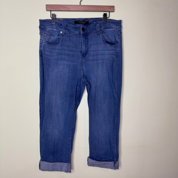 Liverpool Crop Denim Capri - Picture 2 of 5
